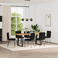 vidaXL Matstolar 6 st svart sammet