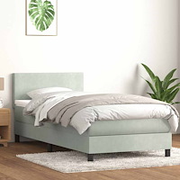 vidaXL Ramsäng med madrass ljusgrå 80x210 cm sammet