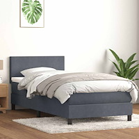 vidaXL Ramsäng med madrass mörkgrå 80x210 cm sammet