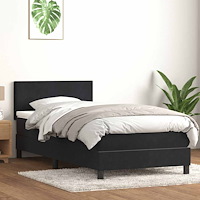 vidaXL Ramsäng med madrass svart 90x210 cm sammet