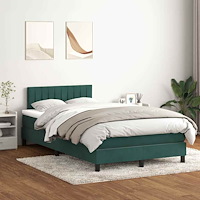 vidaXL Ramsäng med madrass mörkgrön 120x210 cm sammet