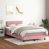 vidaXL Ramsäng med madrass rosa 120x220 cm sammet