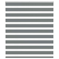 vidaXL Rullgardin zebra mörkgrå 130x150 cm tyg bredd 125,9cm polyester