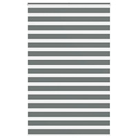 vidaXL Rullgardin zebra mörkgrå 145x230 cm tyg bredd 140,9cm polyester