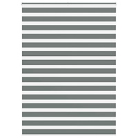 vidaXL Rullgardin zebra mörkgrå 160x230 cm tyg bredd 155,9cm polyester