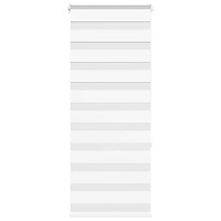 vidaXL Rullgardin zebra vit 55x150 cm tyg bredd 50,9 cm polyester