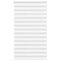 vidaXL Rullgardin zebra vit 130x200 cm tyg bredd 125,9 cm polyester