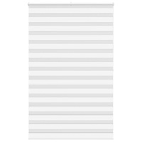 vidaXL Rullgardin zebra vit 140x200 cm tyg bredd 135,9 cm polyester