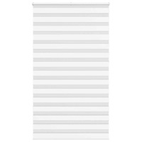 vidaXL Rullgardin zebra vit 130x230 cm tyg bredd 125,9 cm polyester