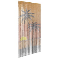 vidaXL Insektsdörrgardin palmtryck 100x200 cm bambu
