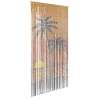 vidaXL Insektsdörrgardin palmtryck 100x220 cm bambu