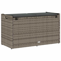 vidaXL Förvaringsbänk för utomhusbruk med dyna grå 100 cm konstrotting