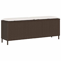 vidaXL Trädgårdsbänk med dyna grå 110x30x40,5 cm konstrotting