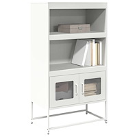 vidaXL Högbord vit 68x39x123 cm stål