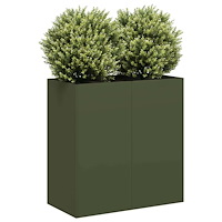 vidaXL Planteringskärl olivgrön 80x40x80 cm kallvalsat stål