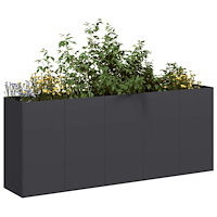 vidaXL Planteringskärl svart 200x40x80 cm kallvalsat stål