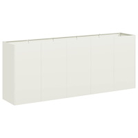 vidaXL Planteringskärl vit 200x40x80 cm kallvalsat stål