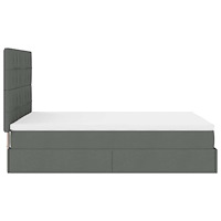 vidaXL Ottoman sängram med madrass mörkgrå 140x190 cm tyg