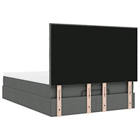 vidaXL Ottoman sängram med madrass mörkgrå 140x190 cm tyg