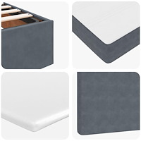 vidaXL Ottoman sängram med madrasser mörkgrå 140x200 cm sammet