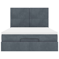 vidaXL Ottoman sängram med madrasser mörkgrå 140x200 cm sammet