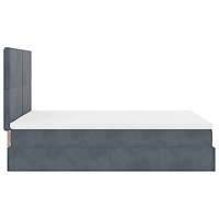 vidaXL Ottoman sängram med madrasser mörkgrå 140x200 cm sammet