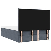 vidaXL Ottoman sängram med madrasser mörkgrå 140x200 cm sammet