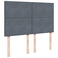 vidaXL Ottoman sängram med madrasser mörkgrå 140x200 cm sammet