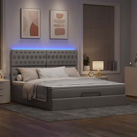 vidaXL Ottoman sängram med madrass taupe 180x200 cm tyg