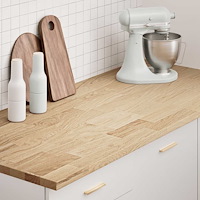 vidaXL Köksbänkskiva 140x63,5x2,7 cm massiv ek rektangulär