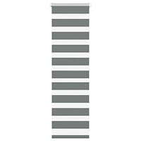 vidaXL Rullgardin zebra mörkgrå 45x100 cm tyg bredd 40,9 cm polyester