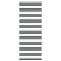 vidaXL Rullgardin zebra mörkgrå 55x100 cm tyg bredd 50,9 cm polyester