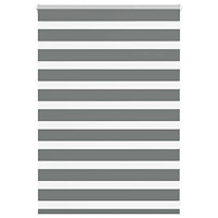 vidaXL Rullgardin zebra mörkgrå 115x100 cm tyg bredd 110,9cm polyester