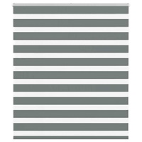 vidaXL Rullgardin zebra mörkgrå 130x100 cm tyg bredd 125,9cm polyester