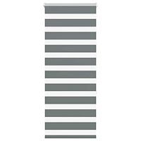 vidaXL Rullgardin zebra mörkgrå 65x150 cm tyg bredd 60,9 cm polyester