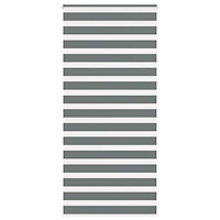 vidaXL Rullgardin zebra mörkgrå 115x200 cm tyg bredd 110,9cm polyester