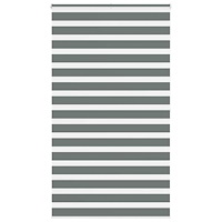 vidaXL Rullgardin zebra mörkgrå 125x200 cm tyg bredd 120,9cm polyester