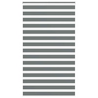 vidaXL Rullgardin zebra mörkgrå 135x200 cm tyg bredd 130,9cm polyester