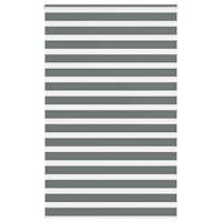 vidaXL Rullgardin zebra mörkgrå 140x200 cm tyg bredd 135,9cm polyester