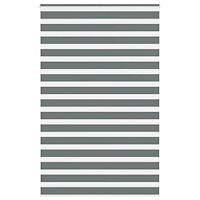 vidaXL Rullgardin zebra mörkgrå 150x200 cm tyg bredd 145,9cm polyester