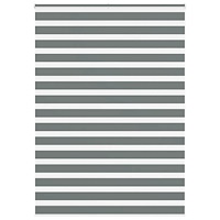 vidaXL Rullgardin zebra mörkgrå 160x200 cm tyg bredd 155,9cm polyester