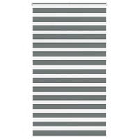 vidaXL Rullgardin zebra mörkgrå 135x230 cm tyg bredd 130,9cm polyester