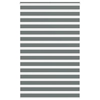 vidaXL Rullgardin zebra mörkgrå 140x230 cm tyg bredd 135,9cm polyester