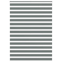 vidaXL Rullgardin zebra mörkgrå 155x230 cm tyg bredd 150,9cm polyester