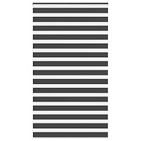 vidaXL Rullgardin zebra svart 125x200 cm tyg bredd 120,9 cm polyester