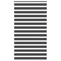vidaXL Rullgardin zebra svart 130x200 cm tyg bredd 125,9 cm polyester