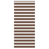 vidaXL Rullgardin zebra brun 105x200 cm tyg bredd 100,9 cm polyester