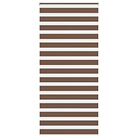 vidaXL Rullgardin zebra brun 115x200 cm tyg bredd 110,9 cm polyester