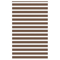 vidaXL Rullgardin zebra brun 140x200 cm tyg bredd 135,9 cm polyester