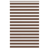 vidaXL Rullgardin zebra brun 145x200 cm tyg bredd 140,9 cm polyester